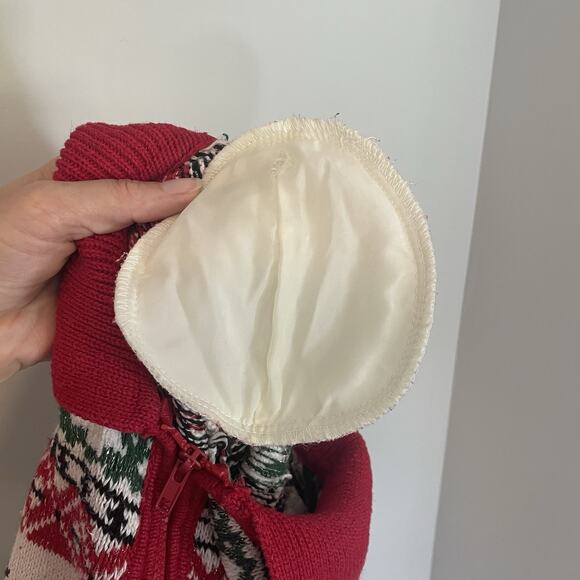 Yarnworks Vintage Full Zip Christmas Tree Cardigan Sz M Fair Isle Knit Womens - Picture 9 of 9